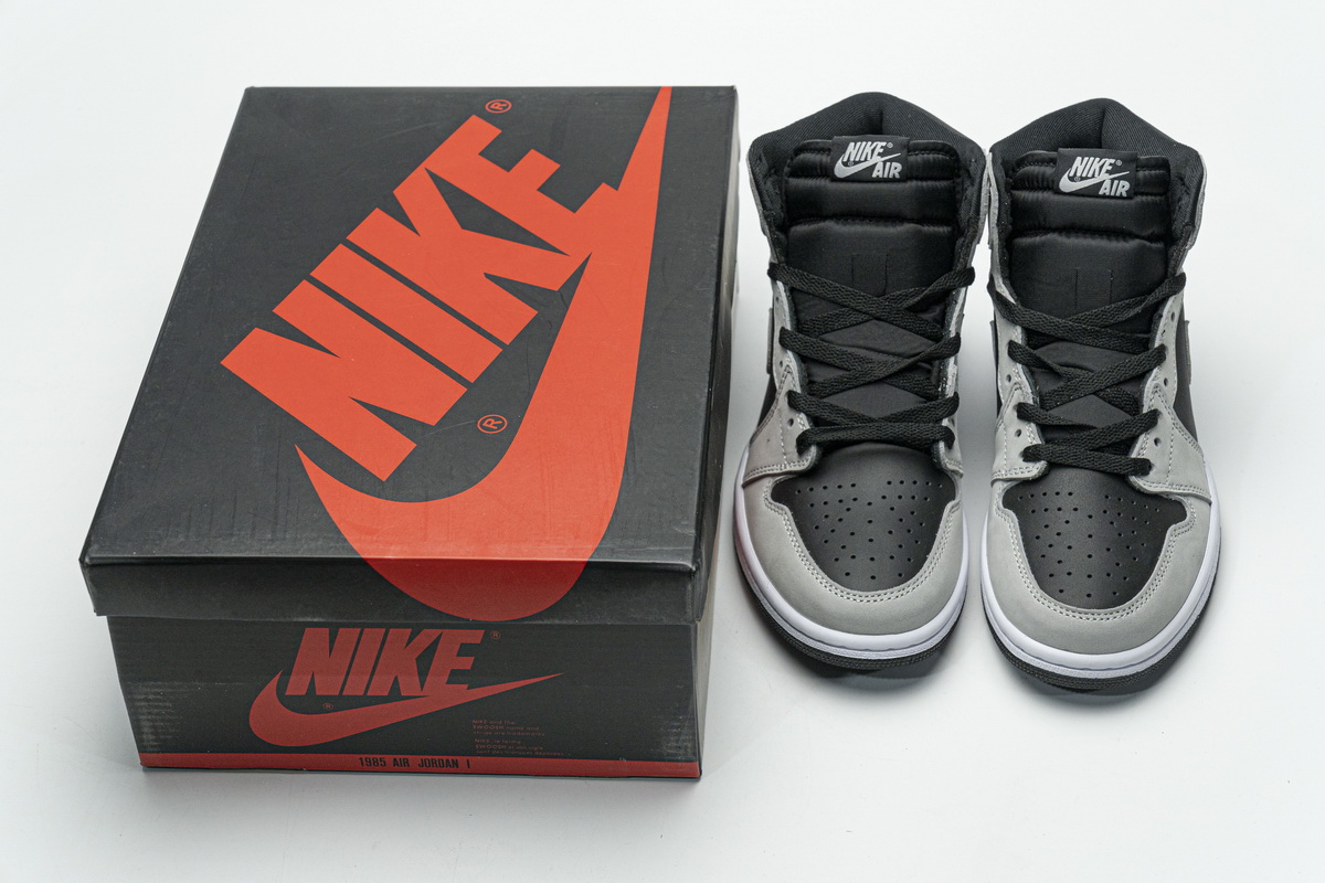Air Jordan 1 Shadow 2.0 Black Light Smoke Grey 555088-035 - Image 2