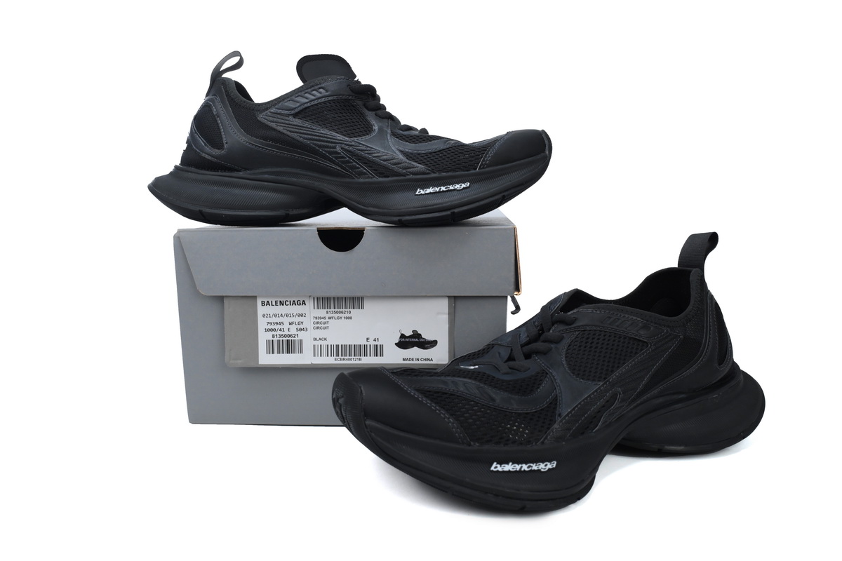 Balenciaga Circuit Sneaker 'Worn-Out - Black'  793945 WFLGY 1000 - Image 2