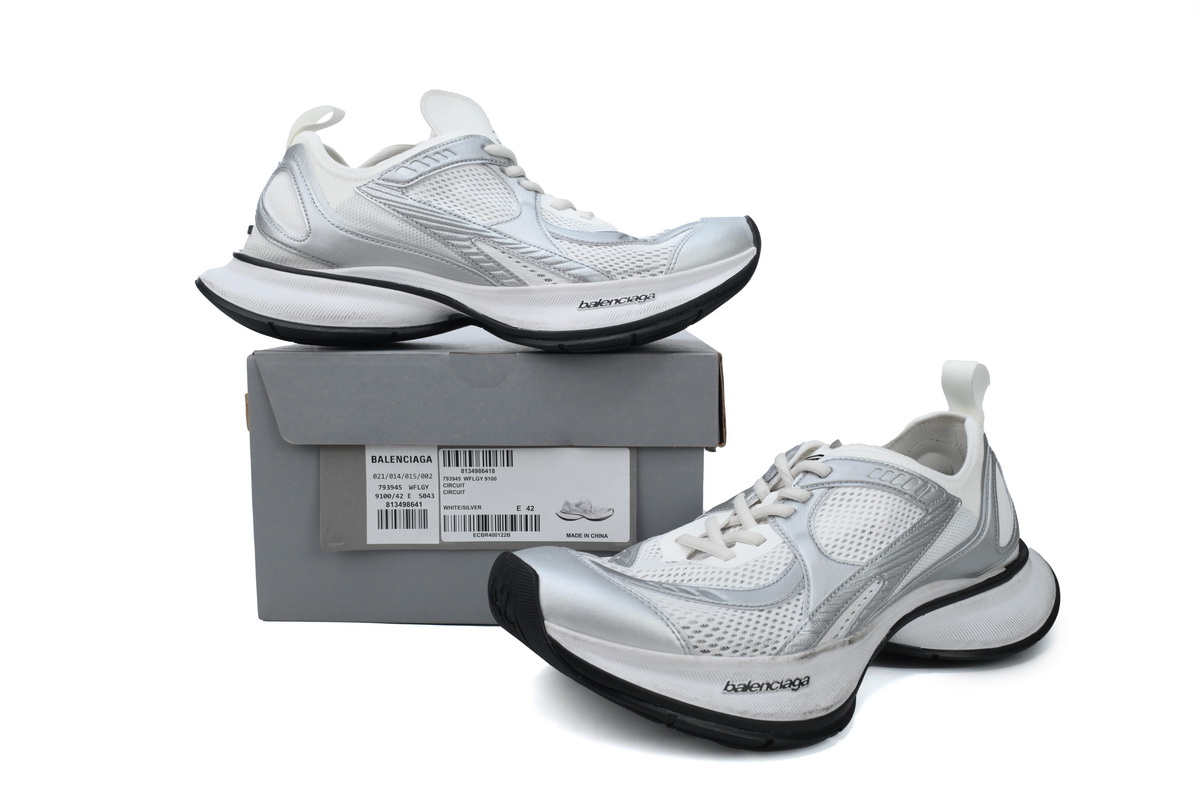 Balenciaga Circuit Sneaker 'Worn-Out -White Silver''  793945 WFLGY 9100 - Image 3