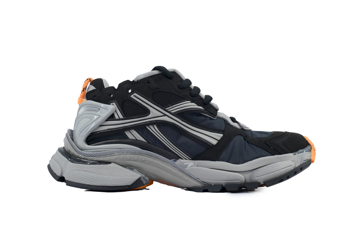 Balenciaga Runner 7Sneaker 'Black Fluo Orange'72774 W3RNY 1878 - Image 2