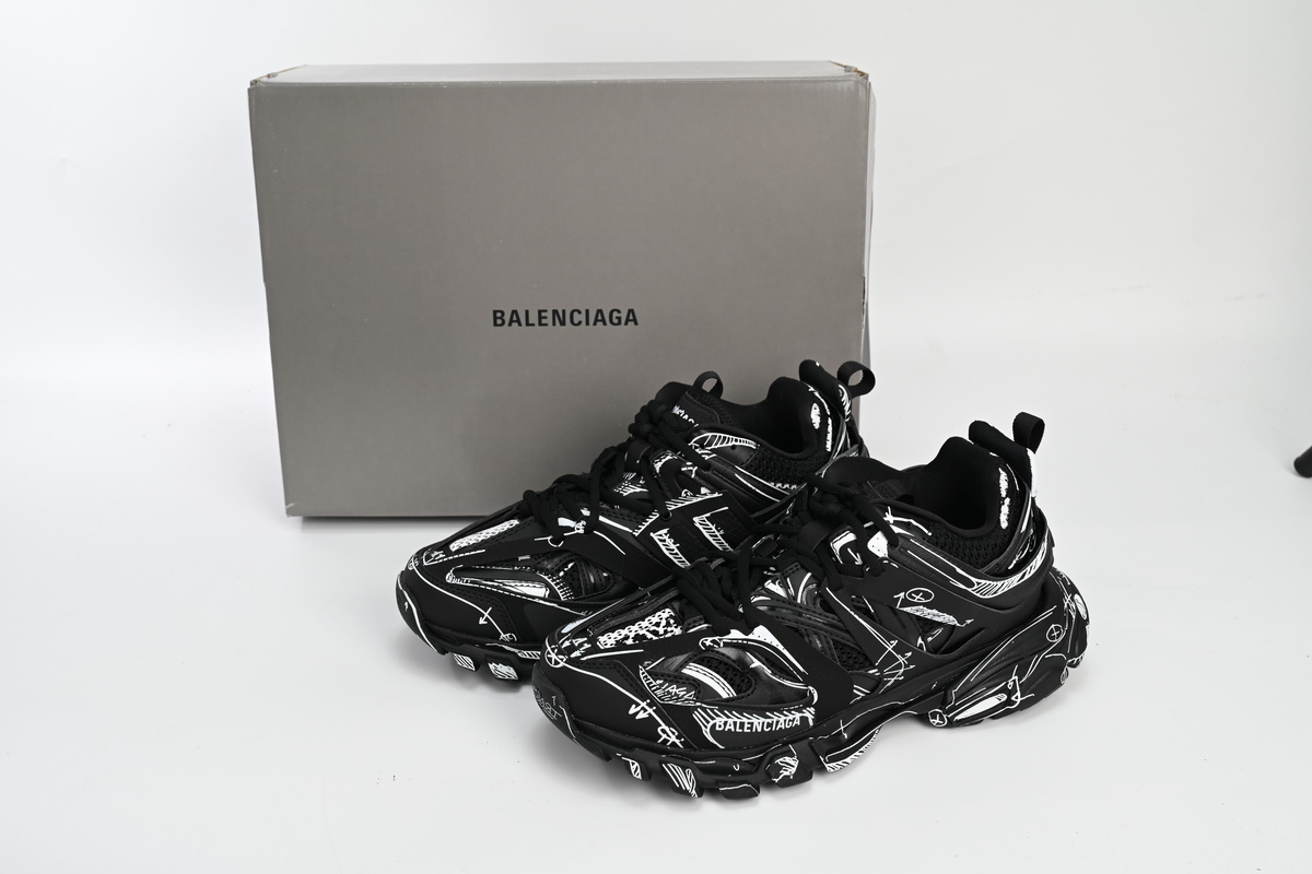 Balenciaga Track Black Black-And-White Painting  542023 W3SR2 2315 - Image 2