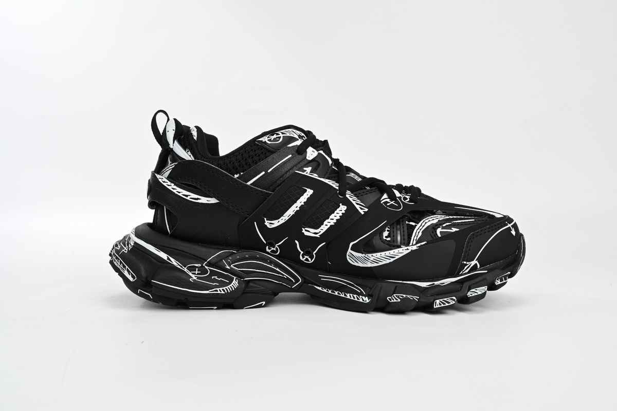 Balenciaga Track Black Black-And-White Painting  542023 W3SR2 2315 - Image 6