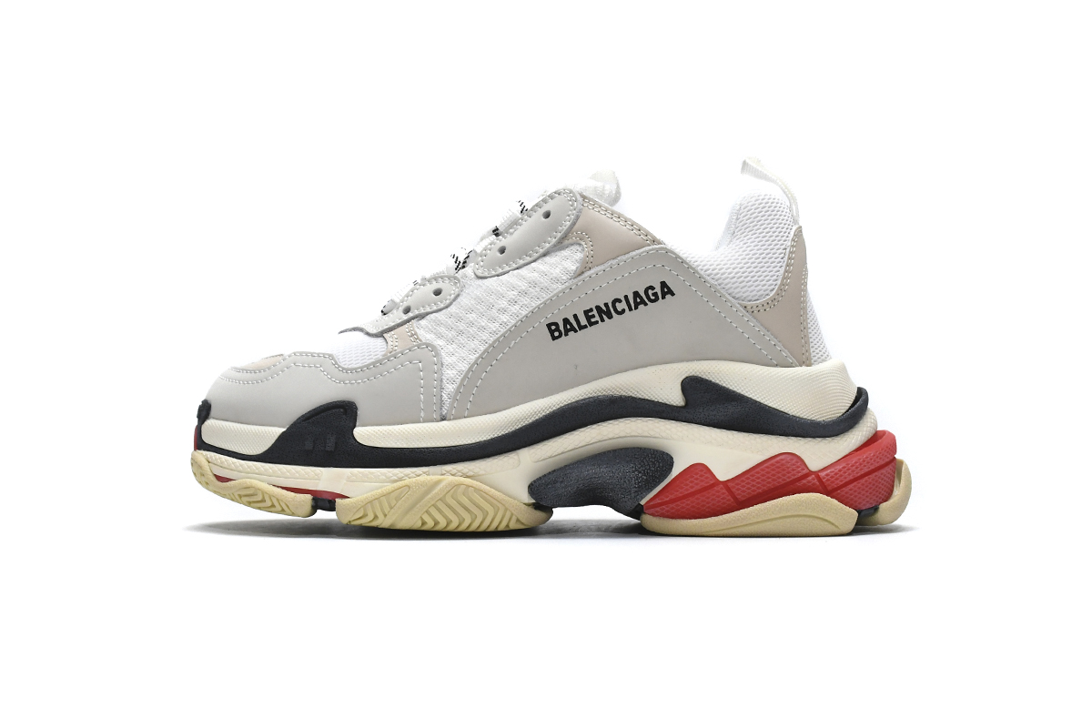 Balenciaga Triple S White Dark Grey Red 524037 W09E1 9000 - Image 1