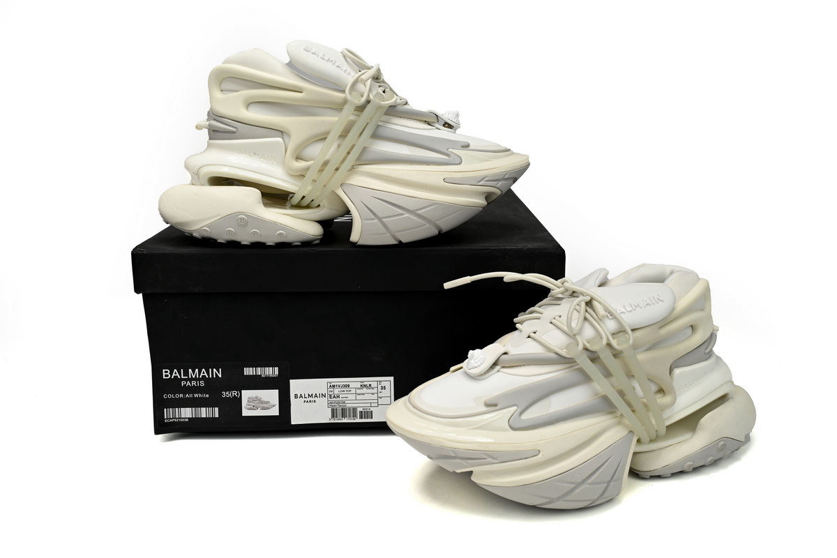 BALMAIN Multikolor Buty sportowe All White YM1VJ309 - Image 3