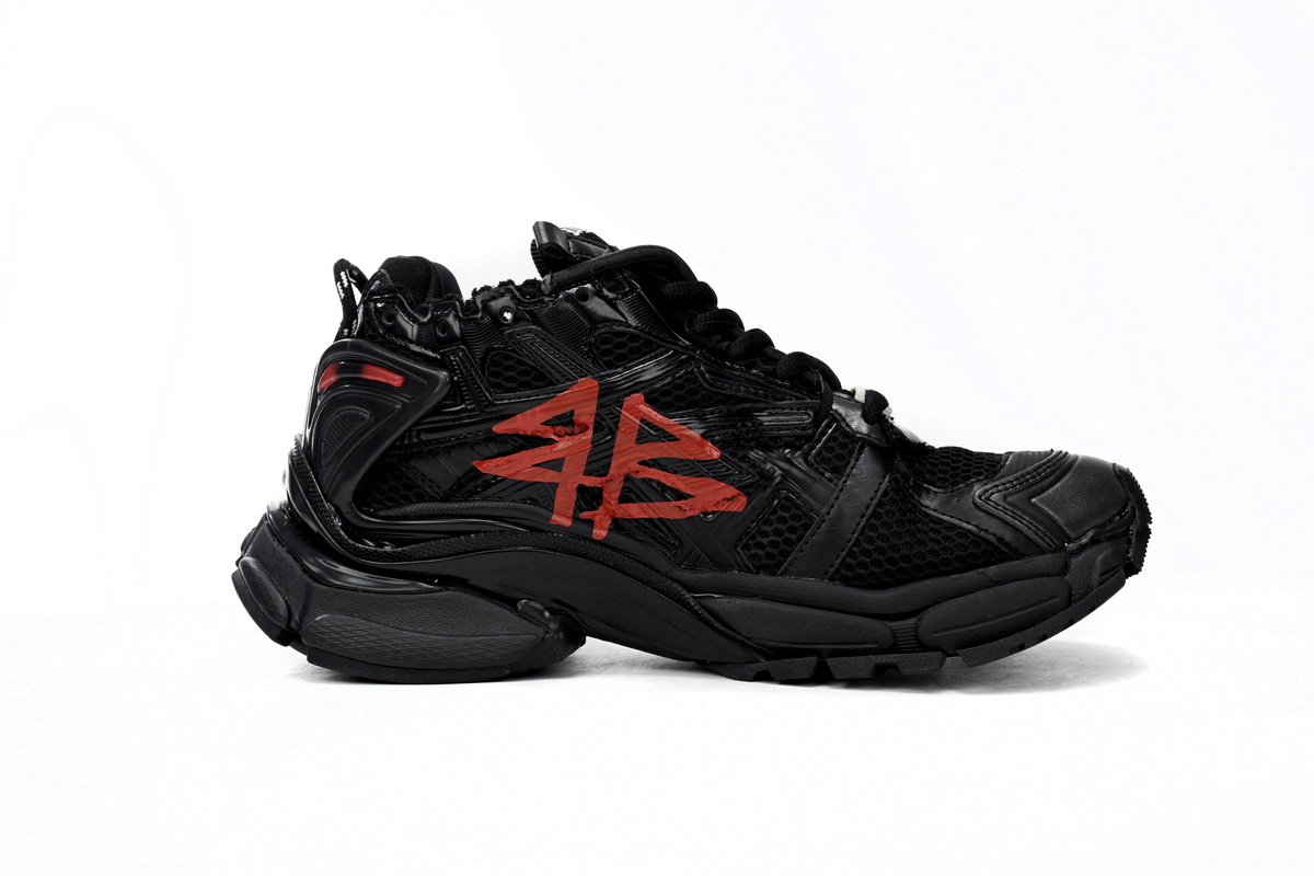 Balenciaga Runner Black And Red Characters 677402 W3RB1 0102 - Image 3
