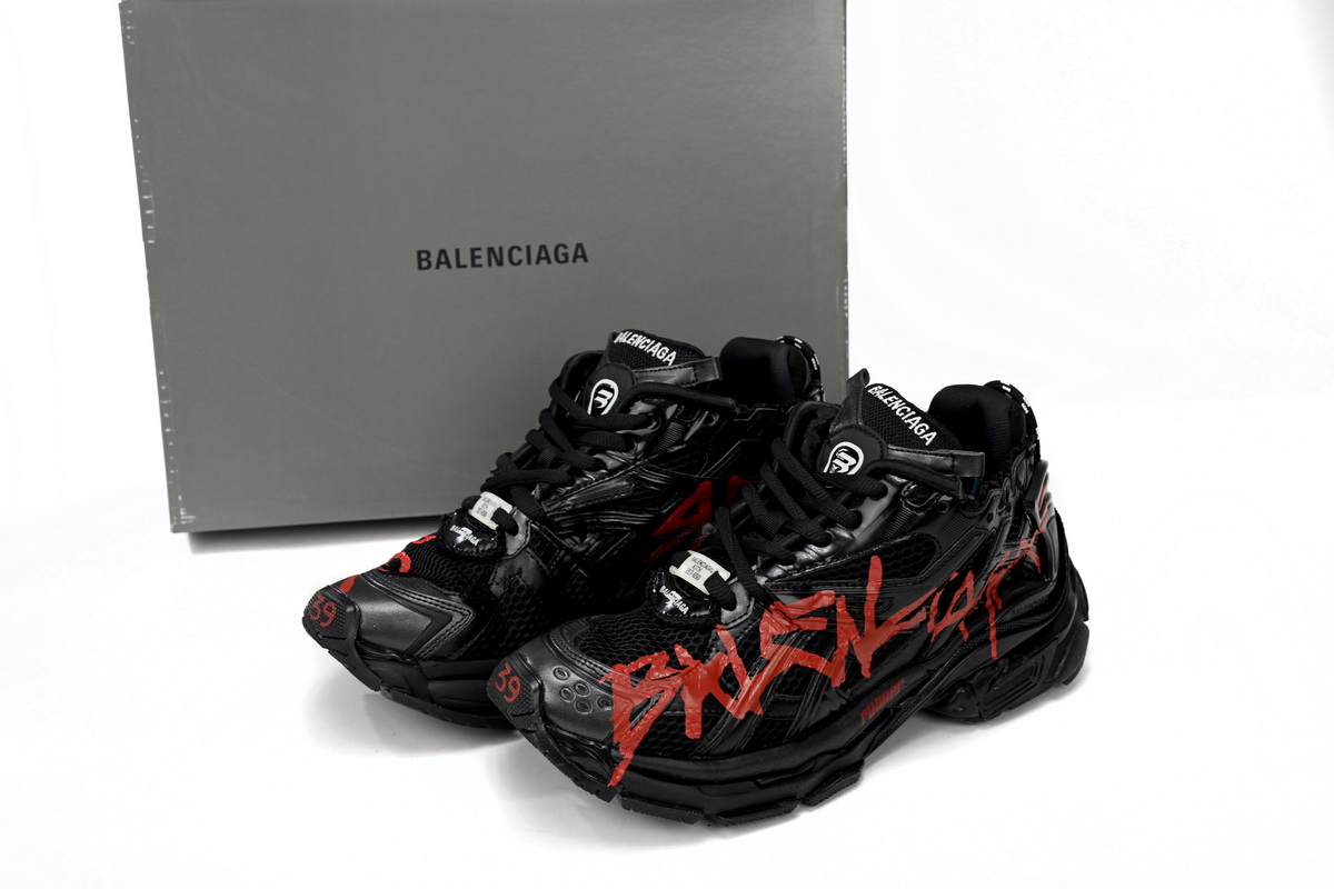 Balenciaga Runner Black And Red Characters 677402 W3RB1 0102 - Image 2