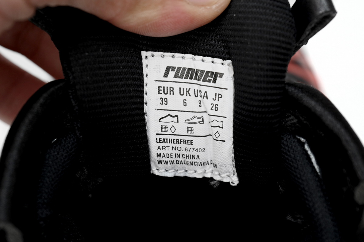 Balenciaga Runner Black And Red Characters 677402 W3RB1 0102 - Image 10