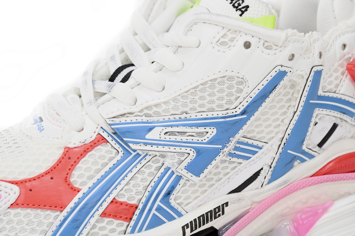 Balenciaga Runner White Blue Red 677402 W3RB6 9645 - Image 5