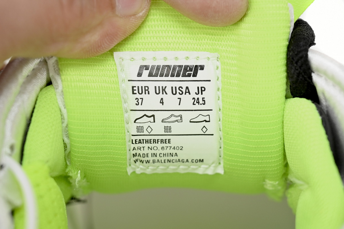 Balenciaga Runner Black white, and Yellow 677402 W3RBP 1093 - Image 13
