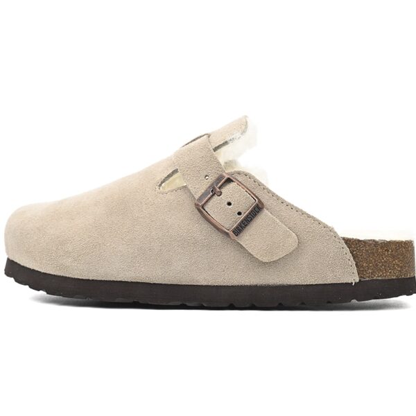 Birkenstock Boston Shearling Coin Suede Beige E14T002N6L