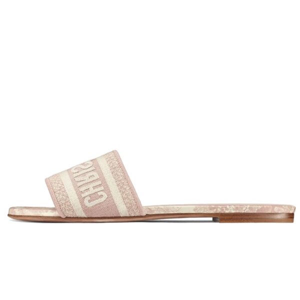 Dior Dway Slide Pink Toile de Jouy Embroidered Cotton KCQ209TJE S46P