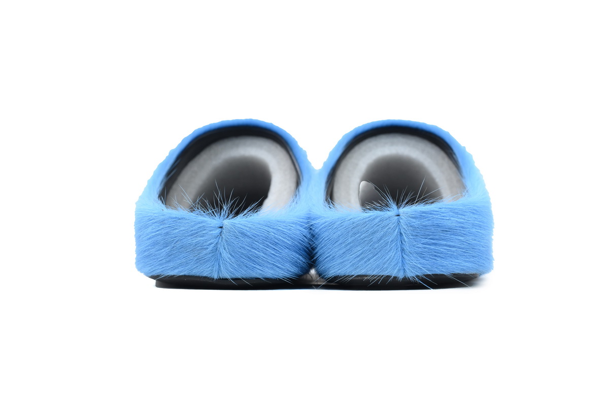 Marni Long-hair Calfskin Fussbett Sabot Blue SBMR000600P412200B50 - Image 4