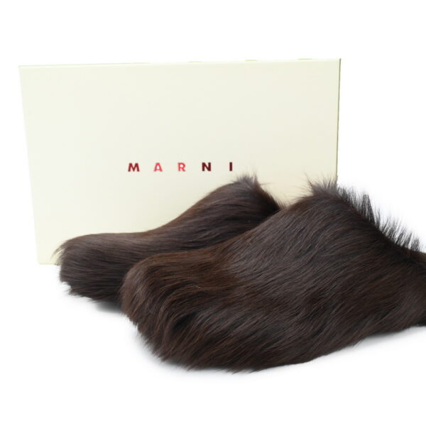 Marni Long-hair Calfskin Fussbett Sabot Brown SBMS004601P412200M37