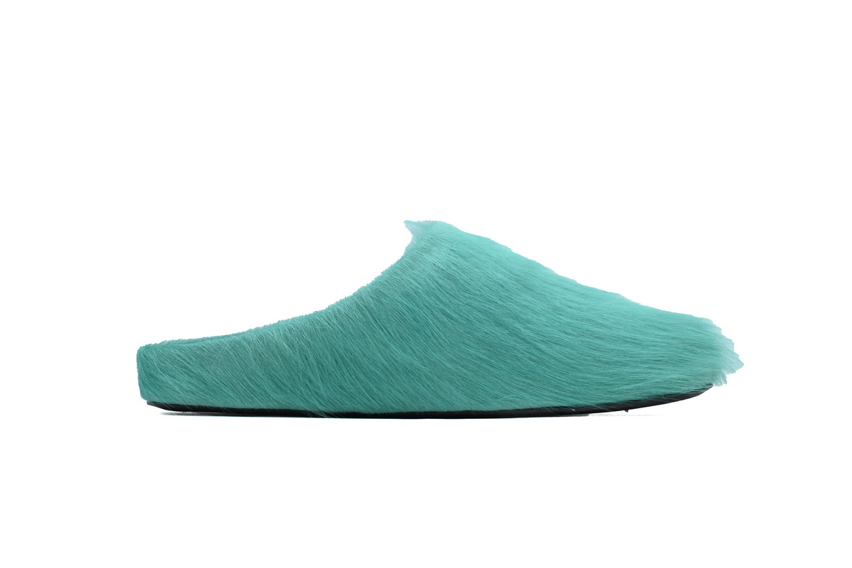 Marni Long-hair Calfskin Fussbett Sabot Dark Green SBMR000600P412200V38 - Image 6