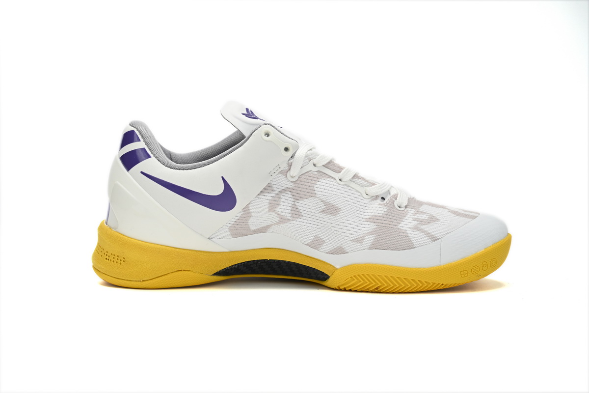 Nike Kobe 8 Low White/Purple-Yello 555035-101 - Image 3