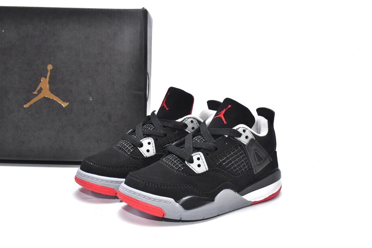 Jordan 4 Kids Shoes Retro Bred (2019) BQ7660-060 - Image 2