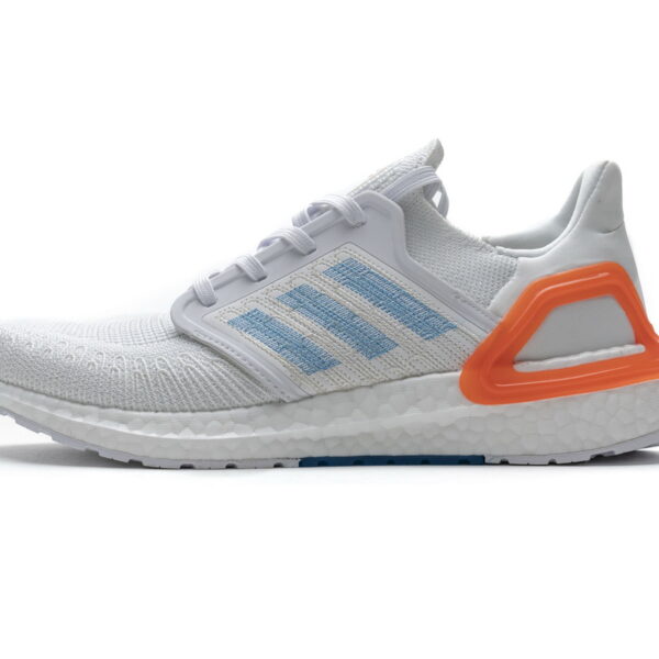 Adidas Ultra Boost  20 White Sharp Blue True Orange EG0768