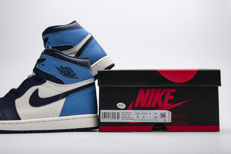 Air Jordan 1 Retro High Obsidian UNC 555088-140 - Image 9