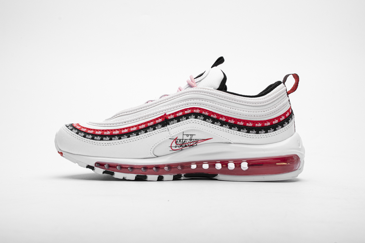 Nike Air Max 97 Sketch Logo White Black Red CK9397-100 - Image 1