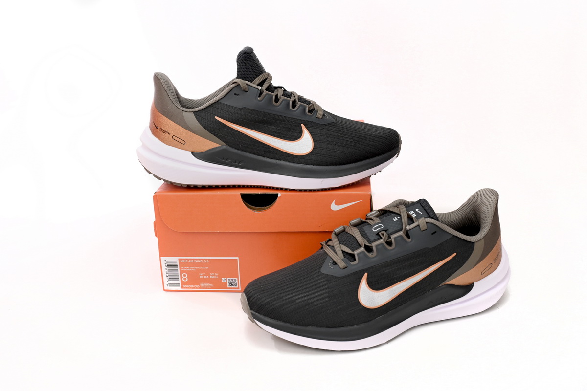 Nike Air Winflo 9 Black And White Brown DD8686-005 - Image 2