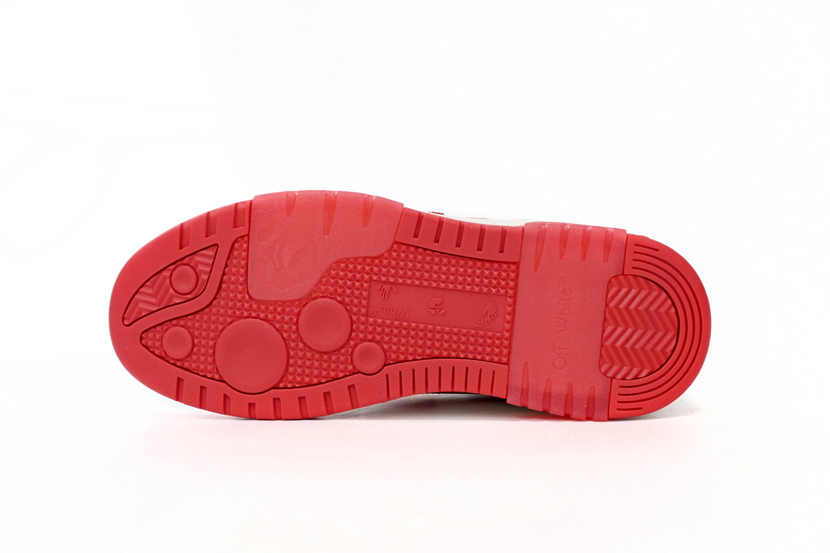 OFF-WHITE Out Of Office "OOO" Low Tops White Red OMIA189F22LEA0010125 - Image 4