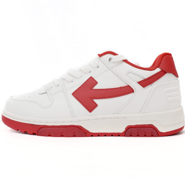 OFF-WHITE Out Of Office "OOO" Low Tops White Red OMIA189F22LEA0010125