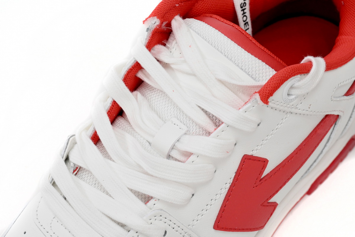 OFF-WHITE Out Of Office "OOO" Low Tops White Red OMIA189F22LEA0010125 - Image 8