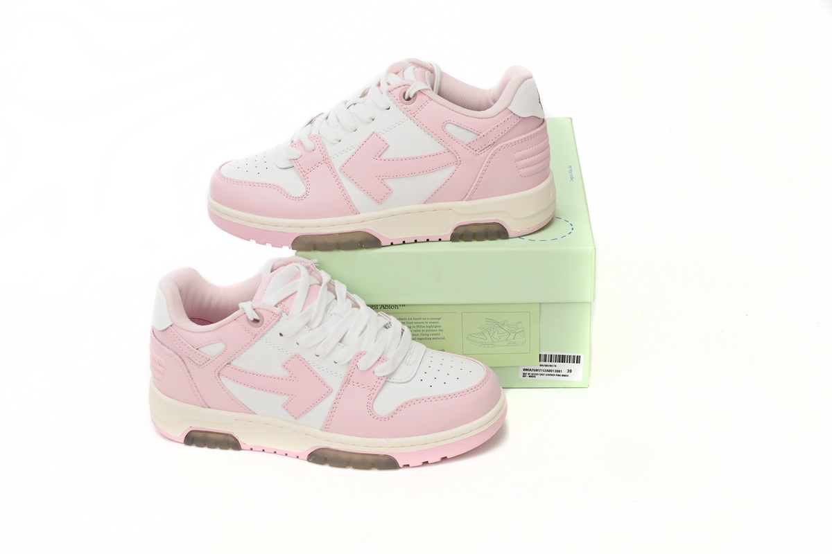 OFF-WHITE Out Of Office OOO Low Tops White Light Pink OWIA259F21LEA0010130 - Image 2