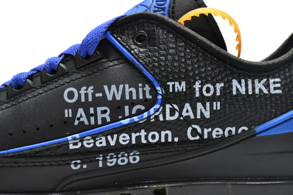 Off White x Air Jordan 2 Retro Low SP Black and Varsity Roy  DJ4375-004 - Image 5