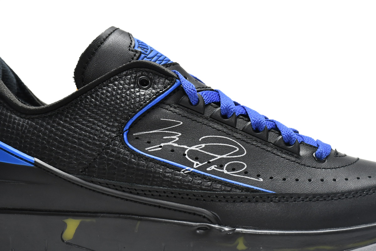 Off White x Air Jordan 2 Retro Low SP Black and Varsity Roy  DJ4375-004 - Image 4