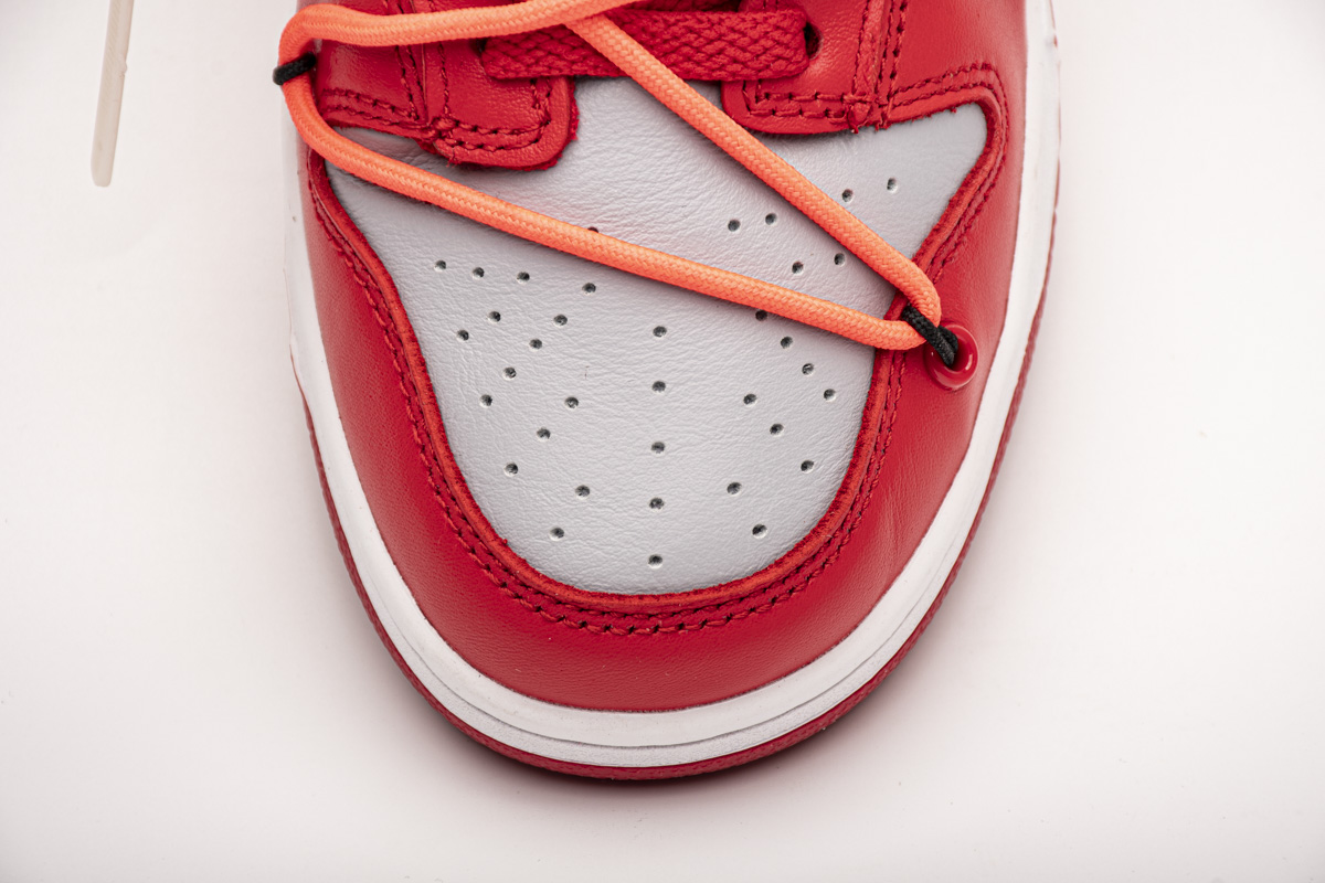 OFF White X Nike Dunk Low University Red CT0856-600 - Image 9