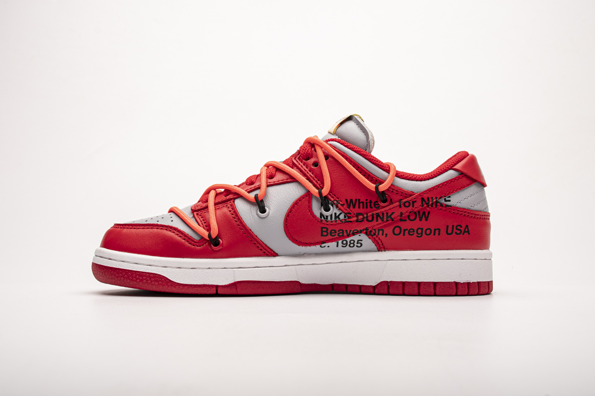 OFF White X Nike Dunk Low University Red CT0856-600 - Image 3