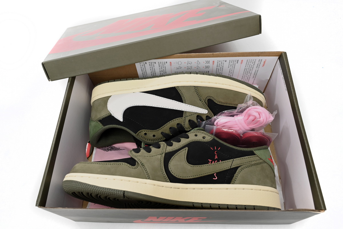 Travis Scott x Air Jordan 1 Low Green Barb CQ4277-200 - Image 9
