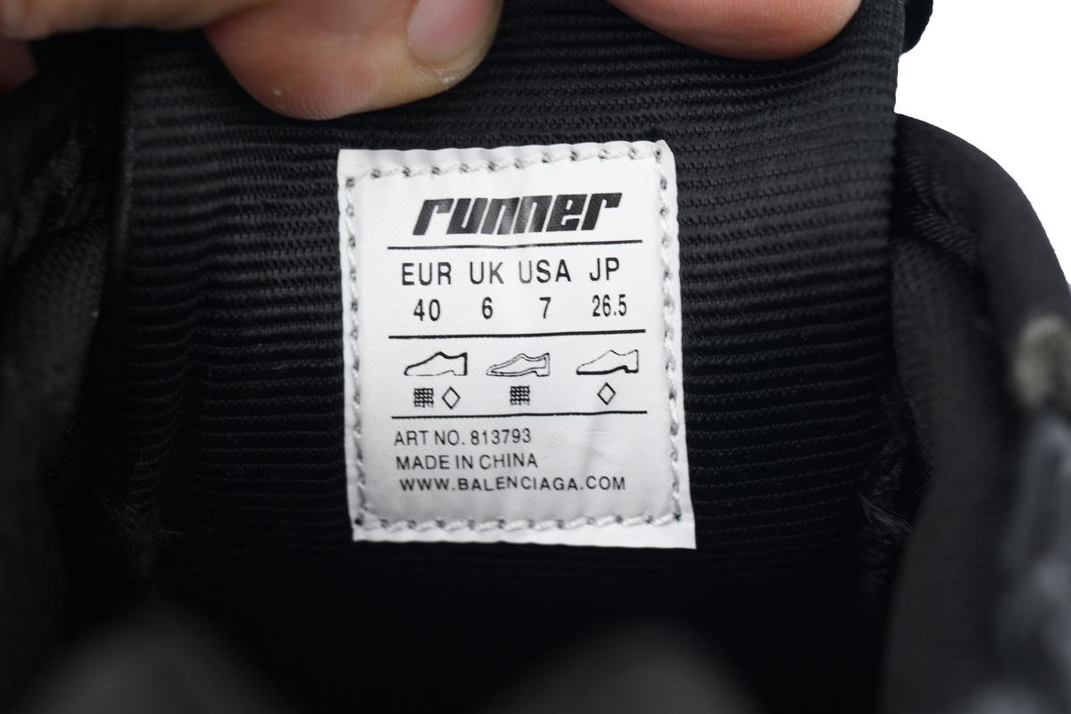 Under Armour x Balenciaga Runner Sneaker 'Black' 813793 WRUCU 1000 - Image 6