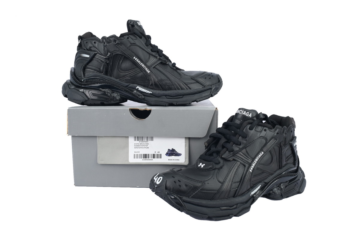Under Armour x Balenciaga Runner Sneaker 'Black' 813793 WRUCU 1000 - Image 3